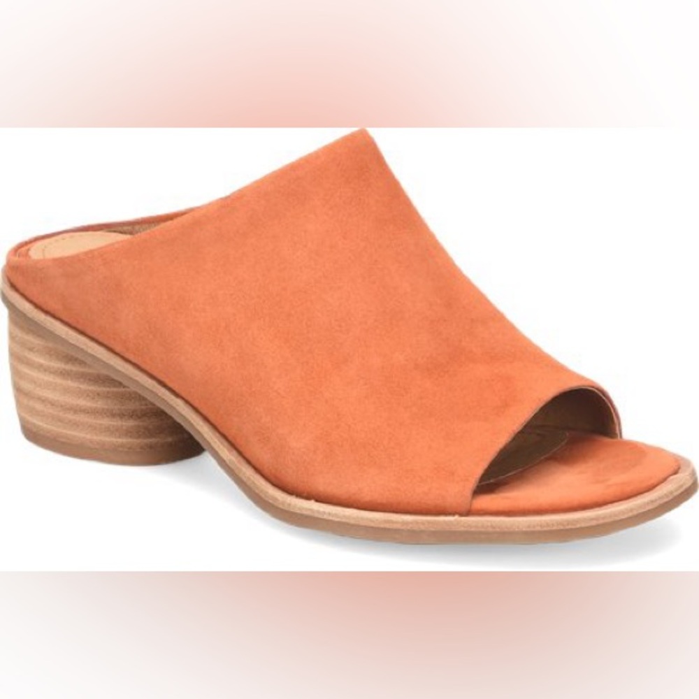 Sofft Carrey Slide Sandal Women's Size 8 Suede Pumpkin Slide Mule Sandals